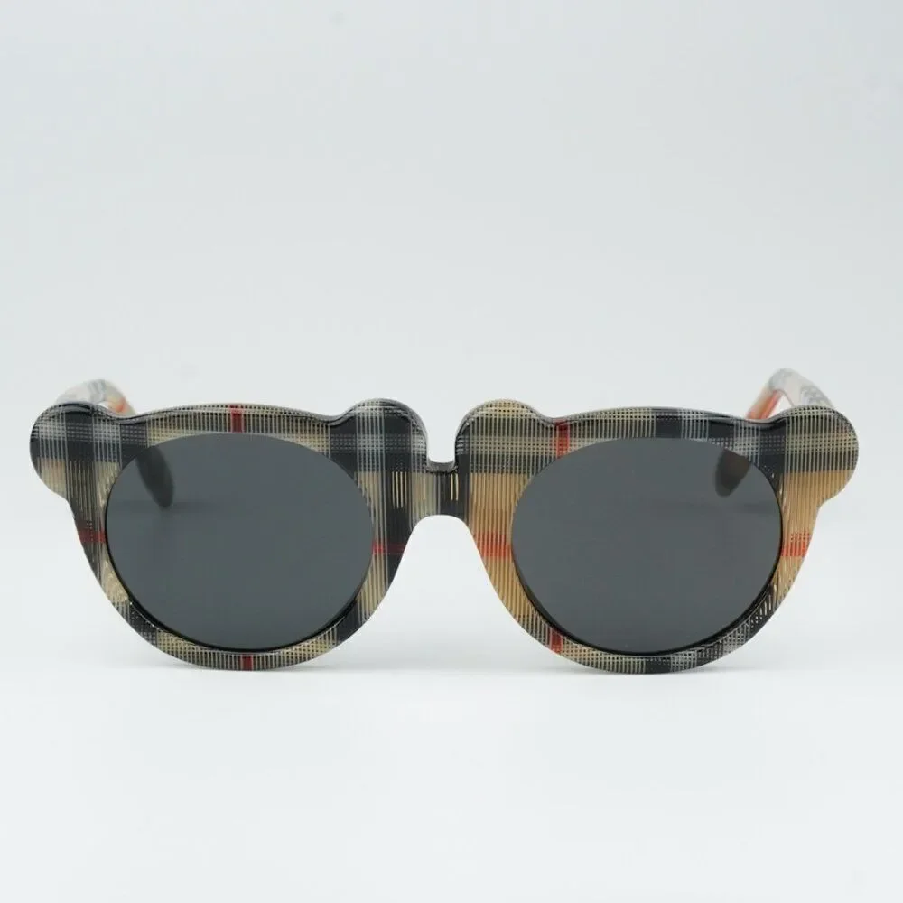 NEW Burberry JB4355 KIDS 377887 Vintage Check Dark Grey Round Unisex Sunglasses